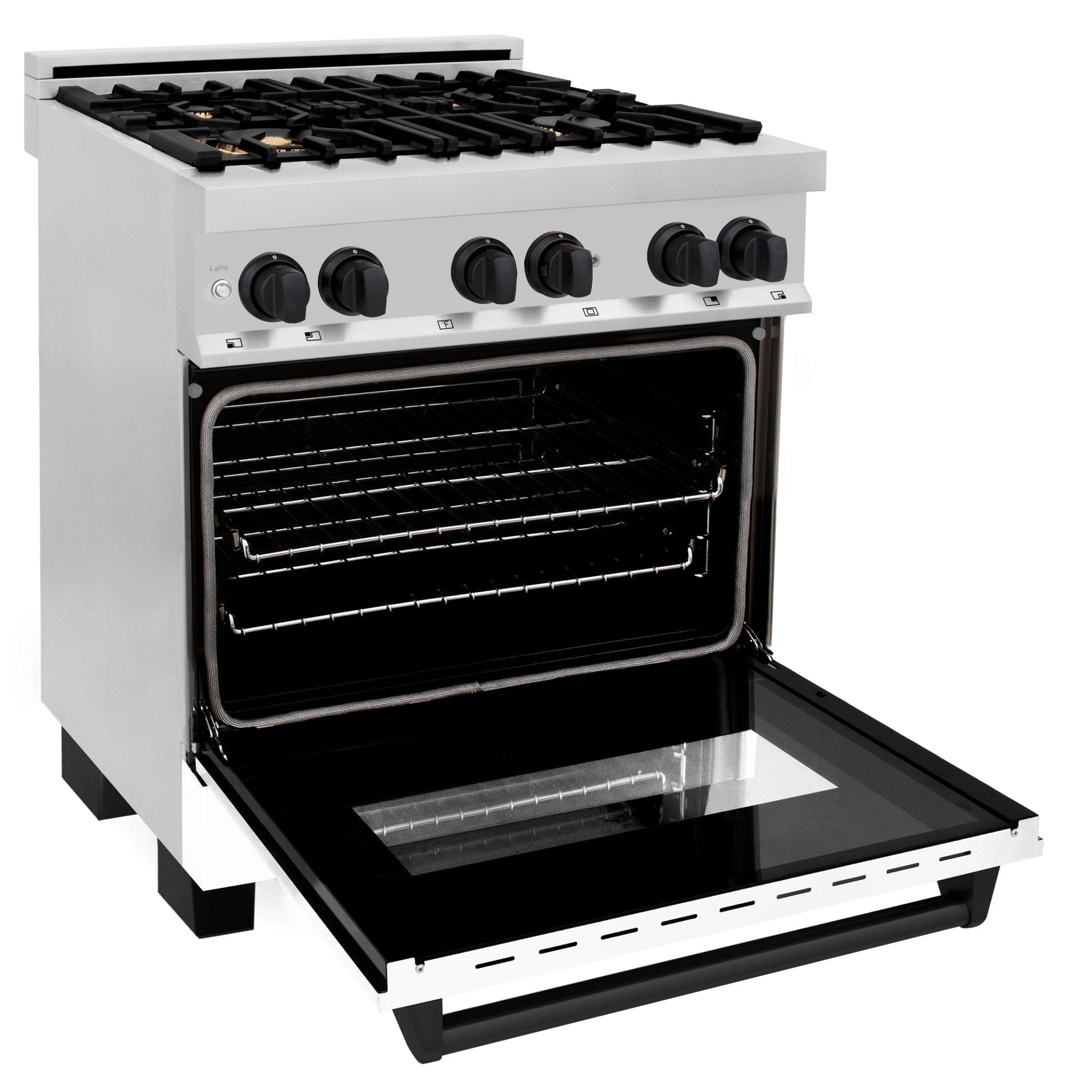 ZLINE 30" Autograph Dual Fuel Range, White Door, RAZ-WM-30-MB