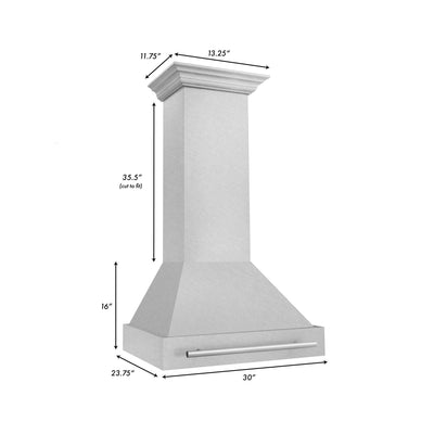 ZLINE 30" Autograph DuraSnow Stainless Steel Wall Range Hood 8654SNX-30