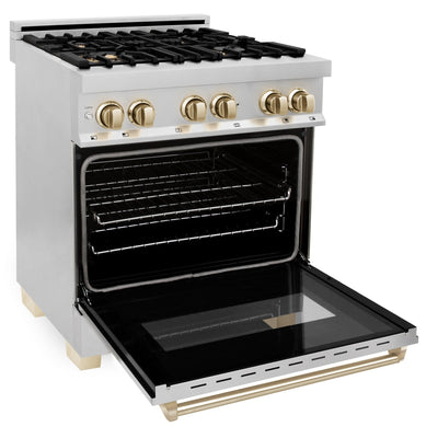 ZLINE 30" Autograph Edition, Dual Fuel Range, Gold Accents, RAZ-30-G