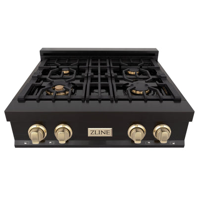 ZLINE 30" Autograph Edition Rangetop, Gold Accents, RTBZ-30-G