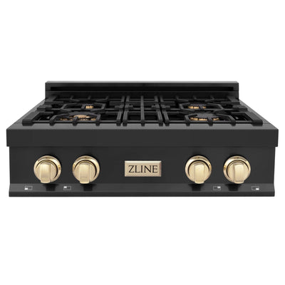 ZLINE 30" Autograph Edition Rangetop, Gold Accents, RTBZ-30-G