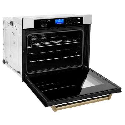 ZLINE 30" Autograph Edition Single Wall Oven with Self Clean and True Convection in Stainless Steel AWSZ-30-CB