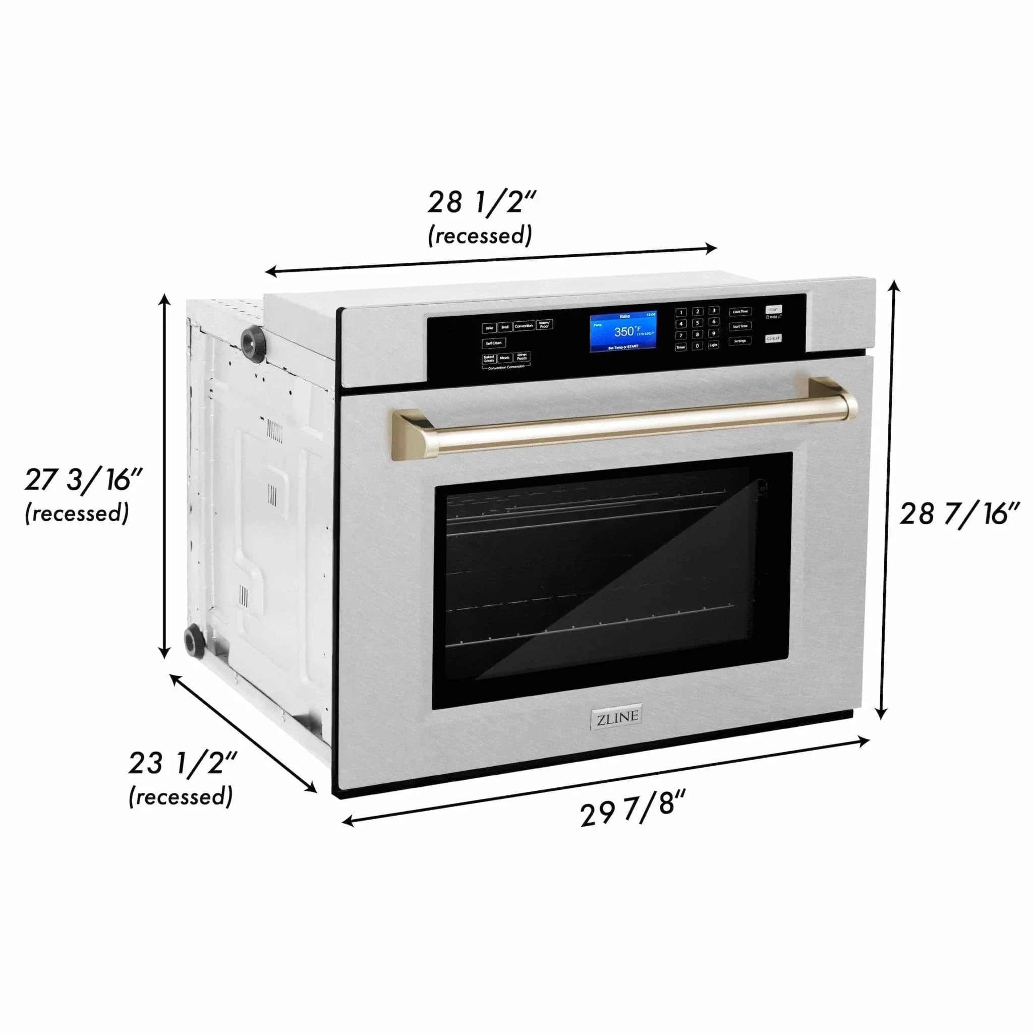 ZLINE 30" Autograph Edition Single Wall Oven with Self Clean and True Convection Stainless Steel AWSSZ-30-G