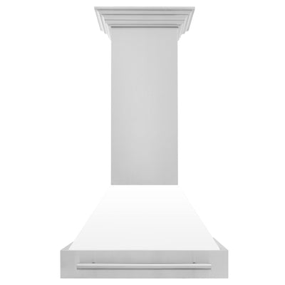 ZLINE 30" Autograph Stainless White Wall Range Hood, 8654STX-WM-30