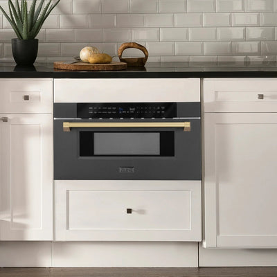 ZLINE 30" Microwave Drawer, Black Stainless, Bronze MWDZ-30-BS-CB