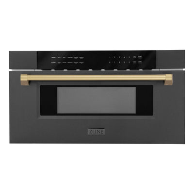 ZLINE 30" Microwave Drawer, Black Stainless, Bronze MWDZ-30-BS-CB