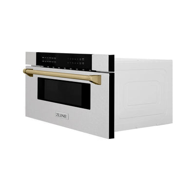 ZLINE 30" Microwave Drawer, Stainless Steel, Bronze MWDZ-30-SS-CB