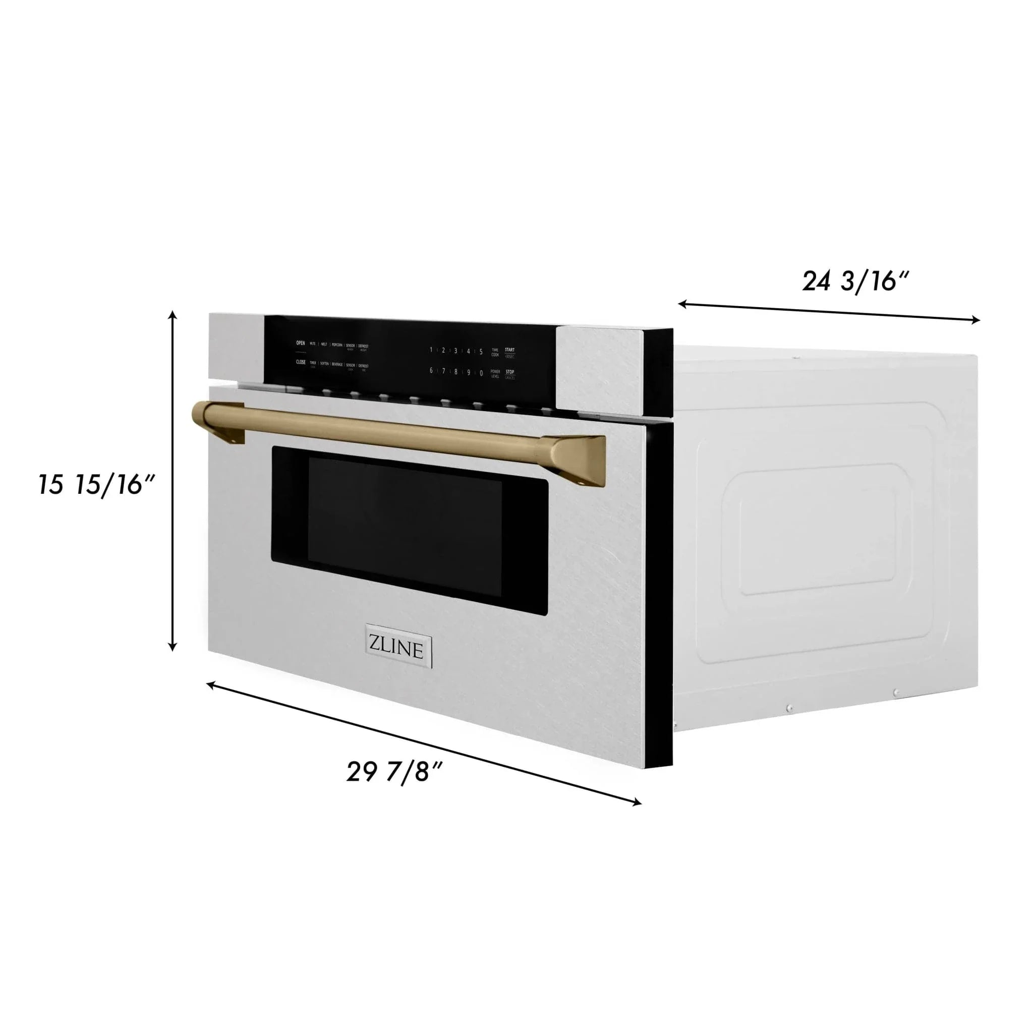 ZLINE 30" Microwave Drawer, Stainless Steel, Bronze MWDZ-30-SS-CB