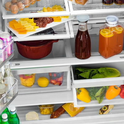 ZLINE 36" Autograph 22.5 cu. ft French Door Refrigerator with Ice Maker in  Black Stainless Steel RFMZ-36-BS-CB