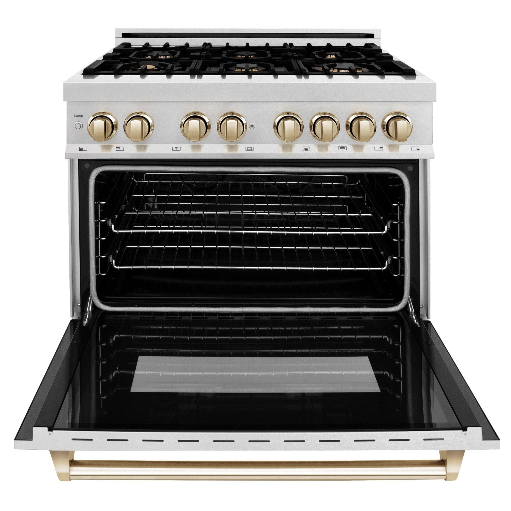 ZLINE 36" Autograph Dual Fuel Range, DuraSnow,Champagne, RASZ-SN-36-CB