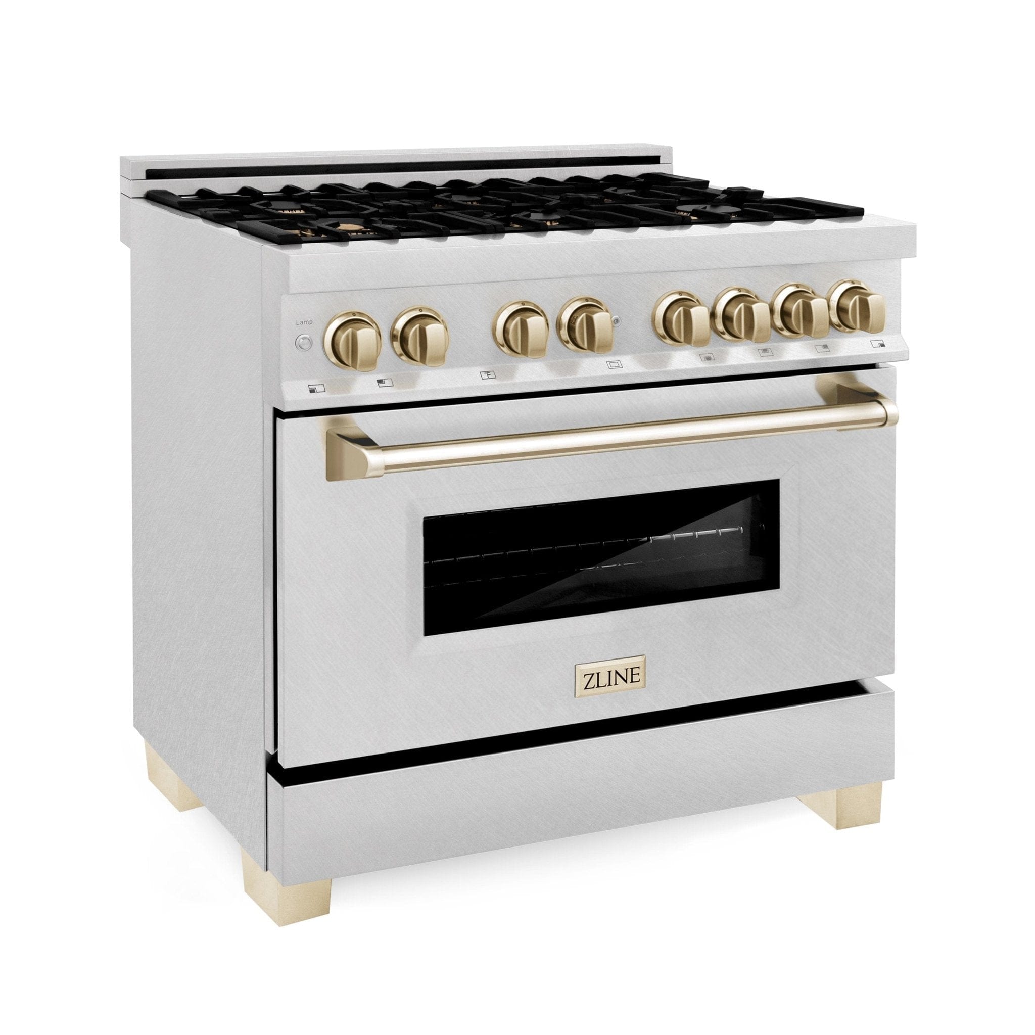 ZLINE 36" Autograph Dual Fuel Range, DuraSnow,Champagne, RASZ-SN-36-CB
