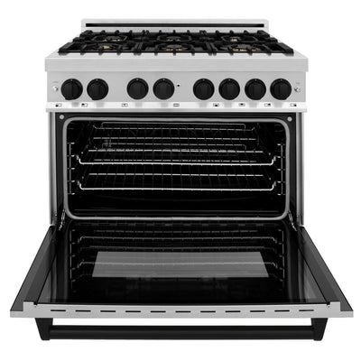 ZLINE 36" Autograph Dual Fuel Range, Stainless Steel, RAZ-36-MB