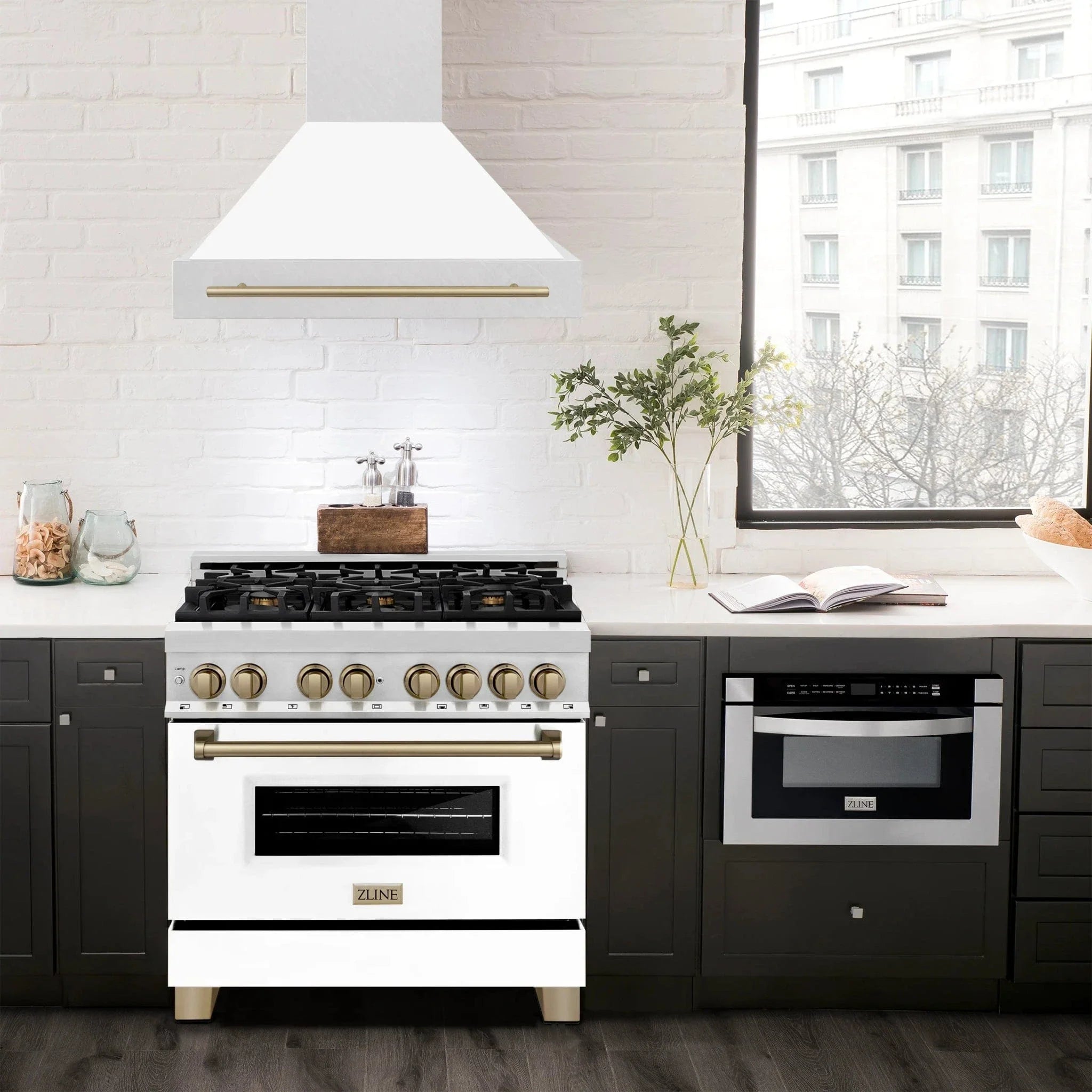 ZLINE 36" Autograph DuraSnow White Range Hood 8654SNZ-WM36-CB
