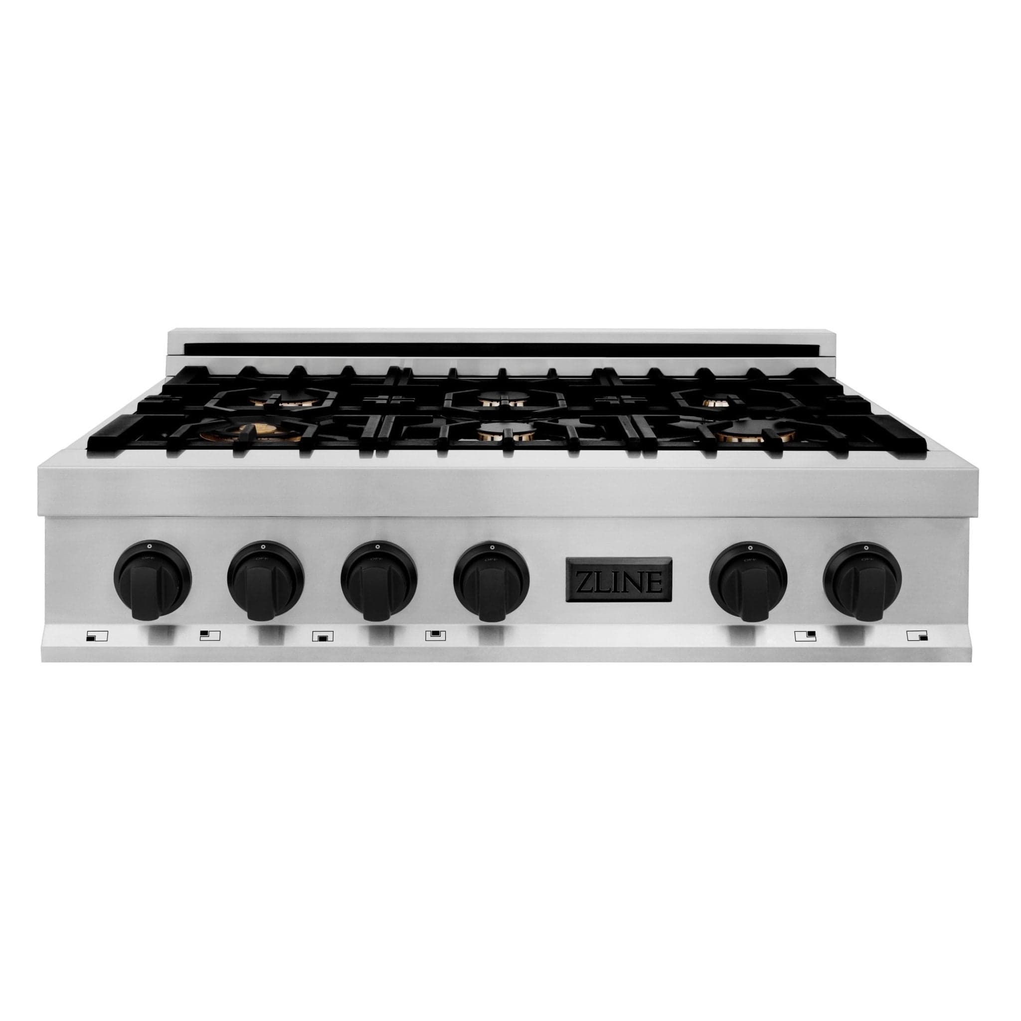 ZLINE 36" Autograph Porcelain Rangetop, Stainless,MatteBlack,RTZ-36-MB