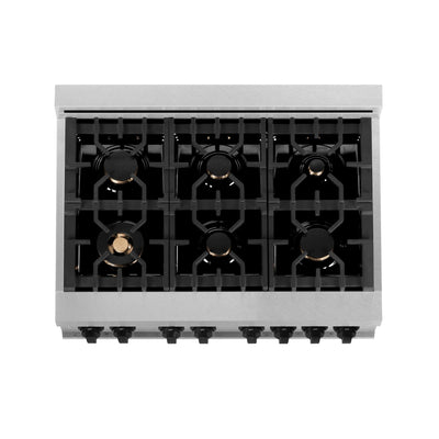 ZLINE 36" Autograph, Range, Dual Fuel, White door, RASZ-WM-36-MB