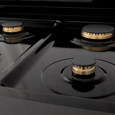 ZLINE 36" Autograph Rangetop, Black Stainless, Gold Accents, RTBZ-36-G
