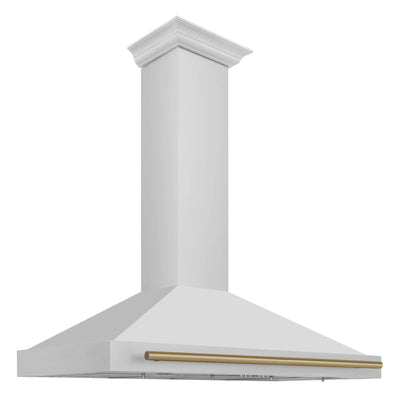 ZLINE 48" Autograph Edition Stainless Steel Range Hood with Stainless Steel Shell and Champagne Bronze Accents KB4STZ-48-CB
