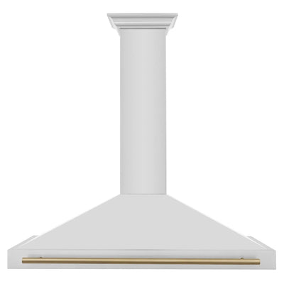 ZLINE 48" Autograph Edition Stainless Steel Range Hood with Stainless Steel Shell and Champagne Bronze Accents KB4STZ-48-CB