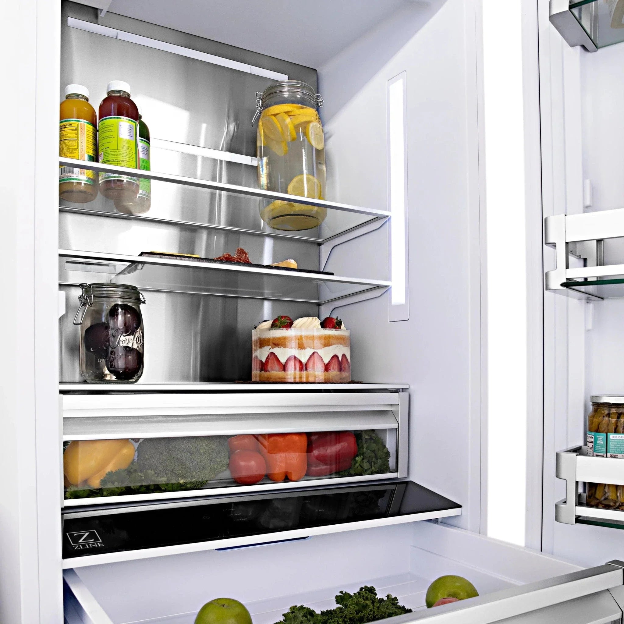 ZLINE 60" Autograph 32.2 cu. ft. 4-Door French Door Fridge Water/Ice Dispenser Stainless Steel Matte Black Accents RBIVZ-304-60-MB