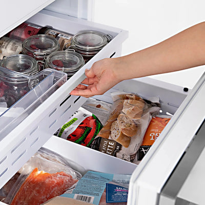 ZLINE 60" Autograph 32.2 cu. ft. 4-Door French Door Fridge Water/Ice Dispenser Stainless Steel Matte Black Accents RBIVZ-304-60-MB