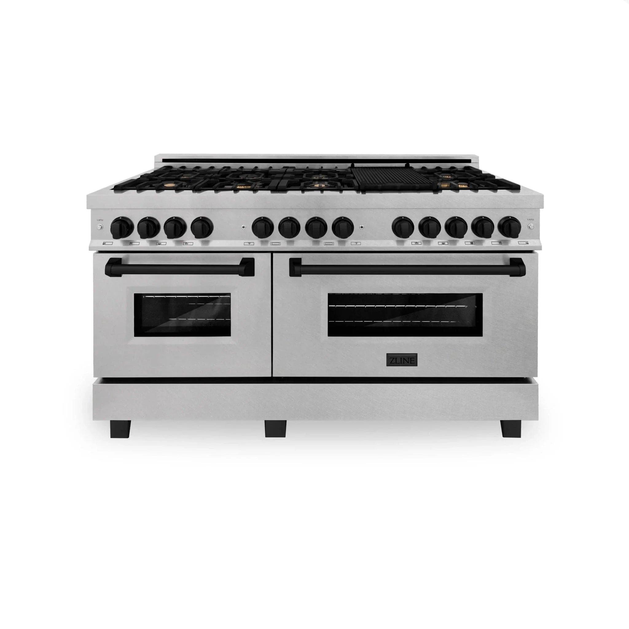 ZLINE 60" Autograph Edition Dual Fuel Range, DuraSnow, RASZ-SN-60-MB