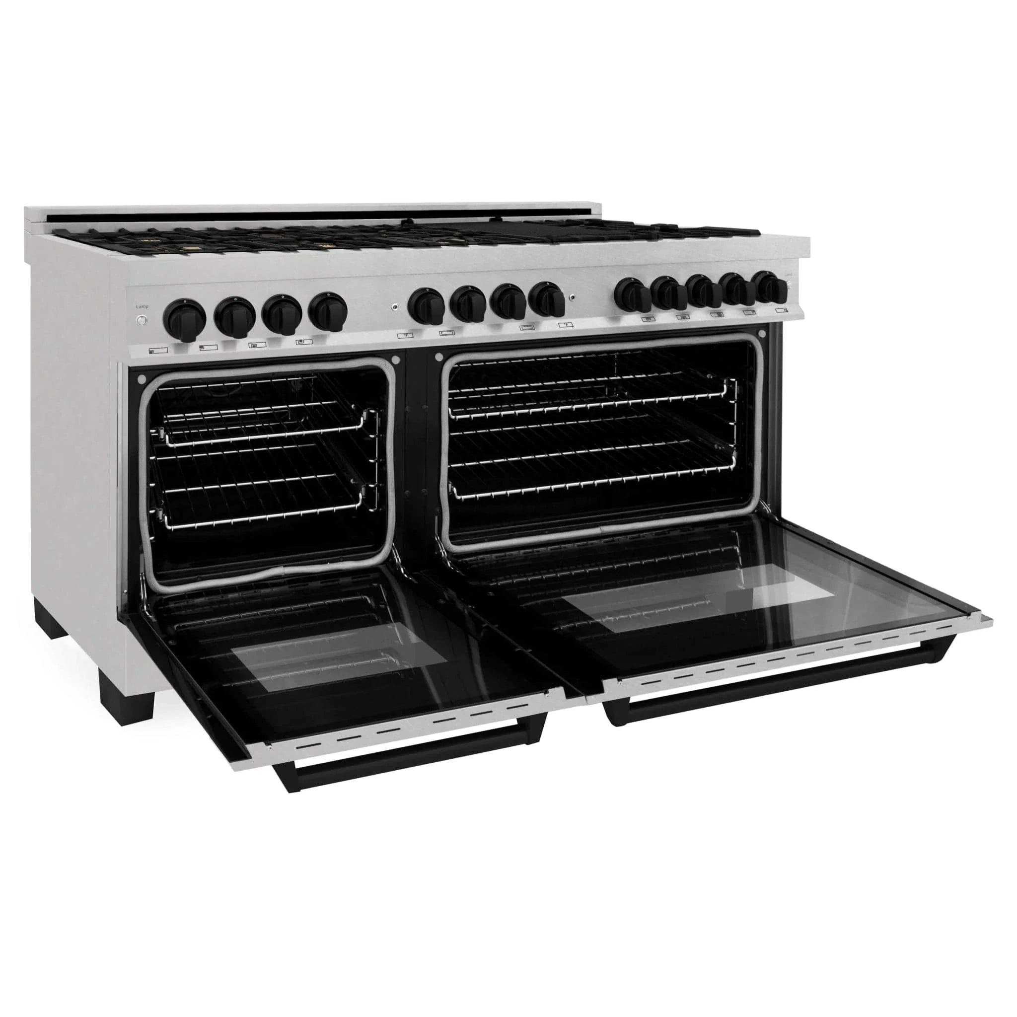 ZLINE 60" Autograph Edition Dual Fuel Range, DuraSnow, RASZ-SN-60-MB