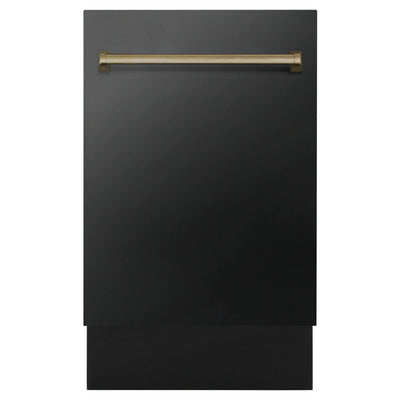 ZLINE Autograph 18" Dishwasher Black Stainless, Bronze, DWVZ-BS-18-CB
