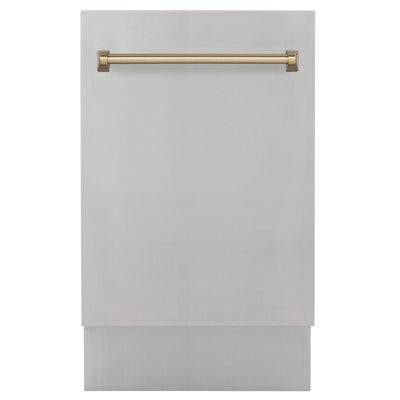 ZLINE Autograph 18" Dishwasher Stainless Door, Gold DWVZ-304-18-CB