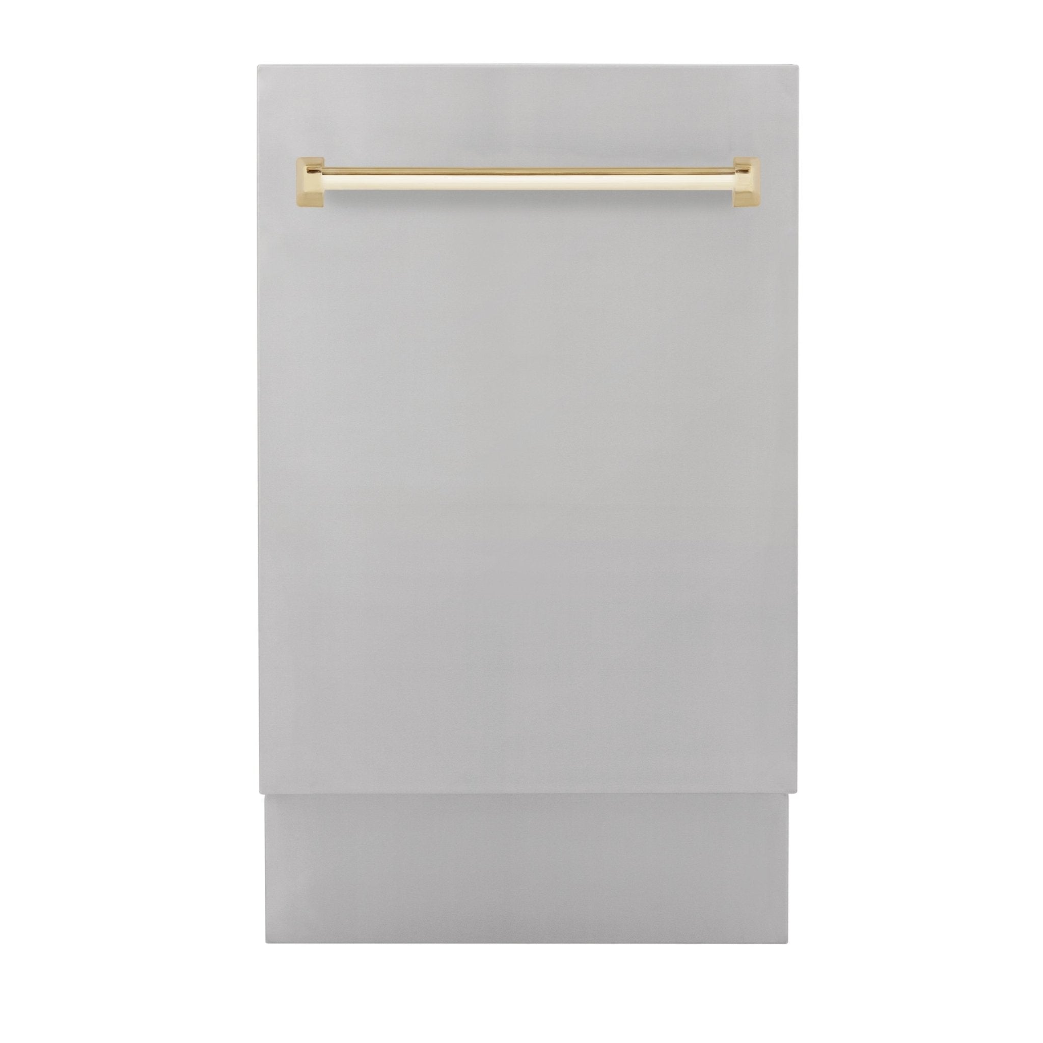 ZLINE Autograph 18" Dishwasher Stainless Door, Gold Handle DWVZ-304-18-G