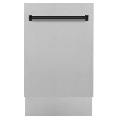 ZLINE Autograph 18" DuraSnow Dishwasher, Black handle DWVZ-SN-18-MB