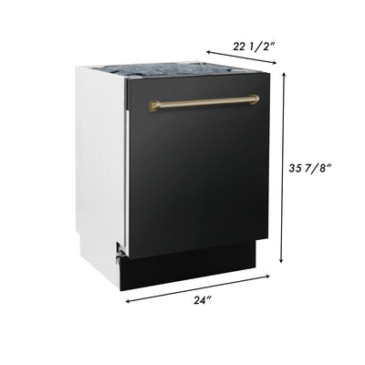 ZLINE Autograph 24" Dishwasher Black Stainless, DWVZ-BS-24-CB