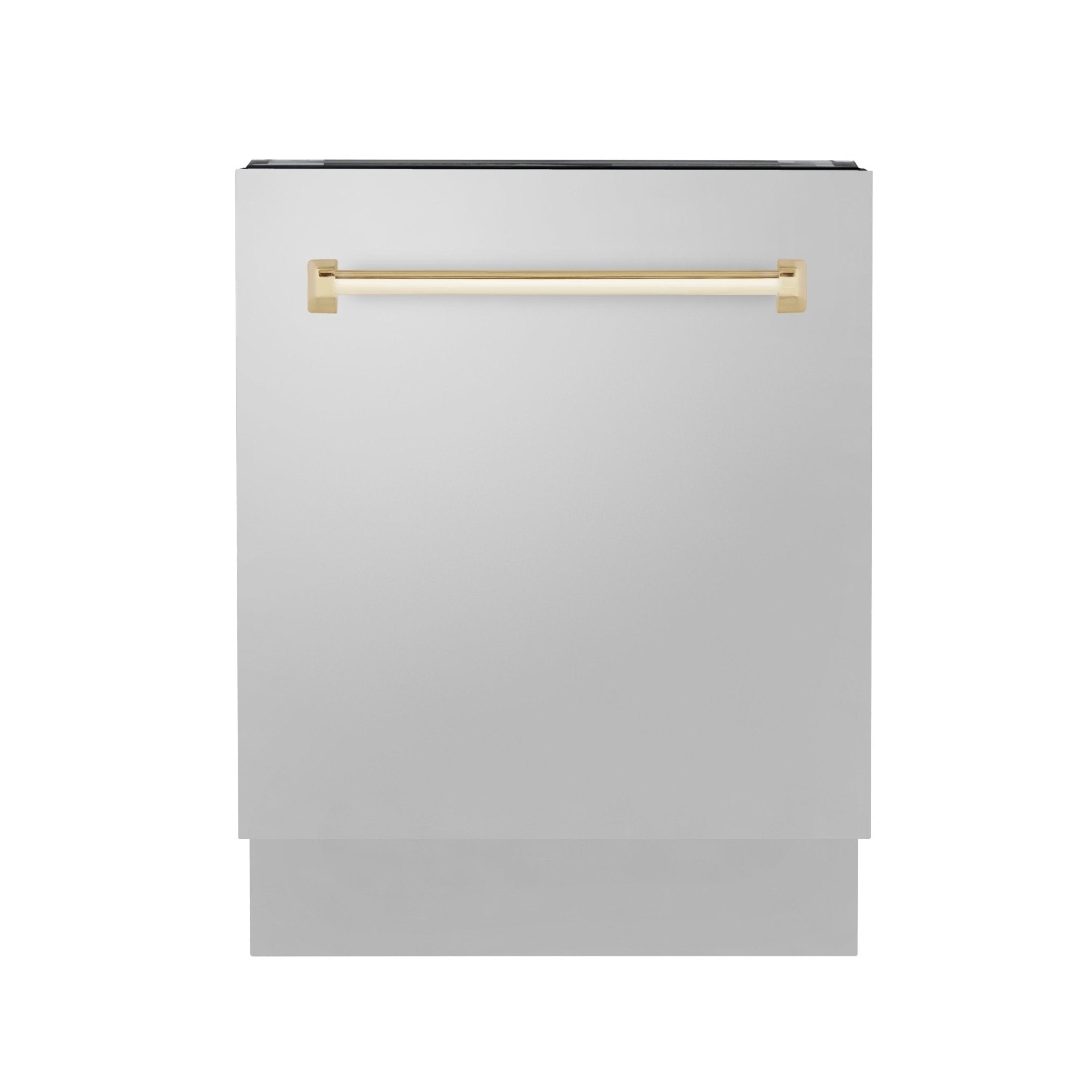 ZLINE Autograph 24" Dishwasher Stainless Door, Gold Handle DWVZ-304-24-G