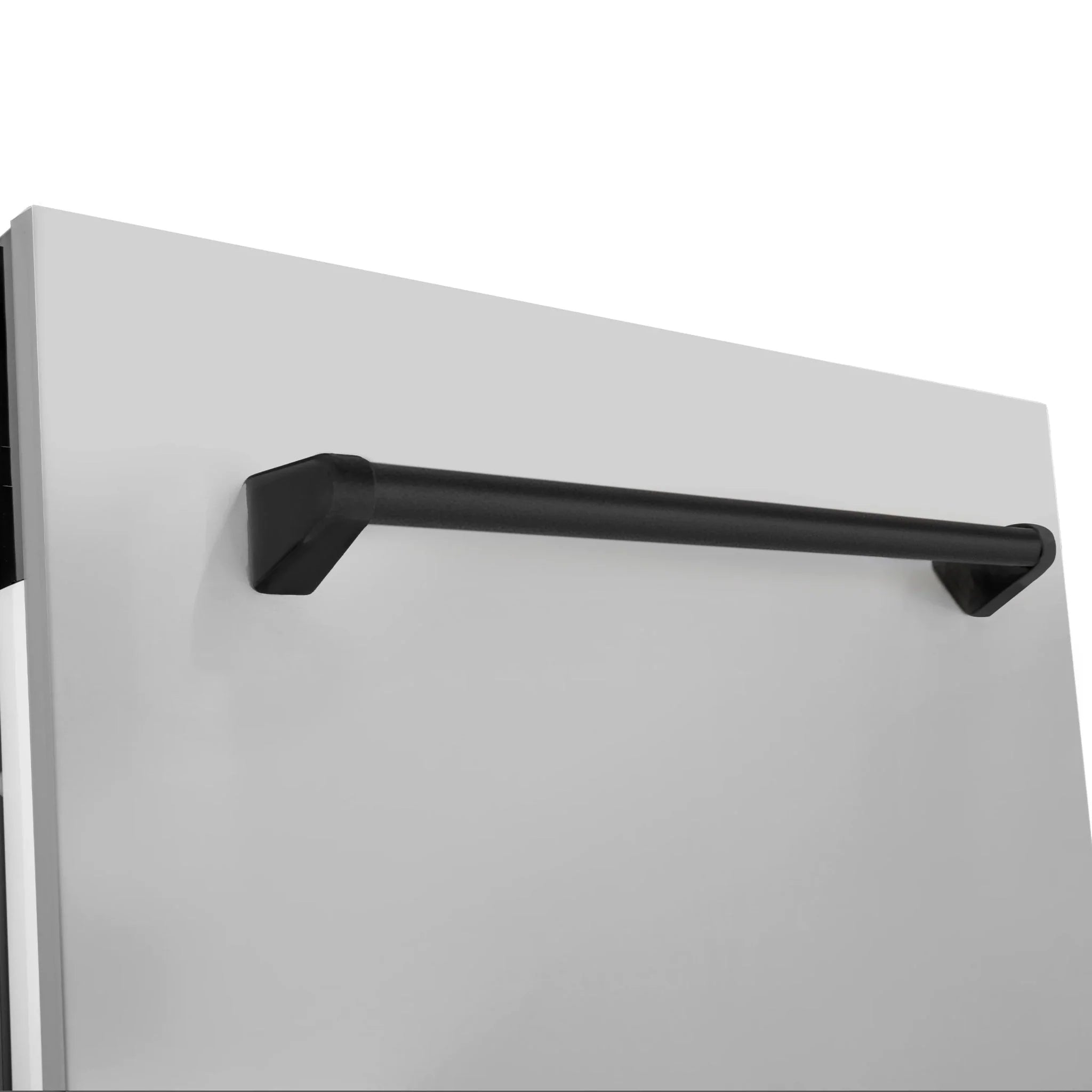 ZLINE Autograph 24" Dishwasher Stainless Door, Matte Black Handle DWVZ-304-24-MB