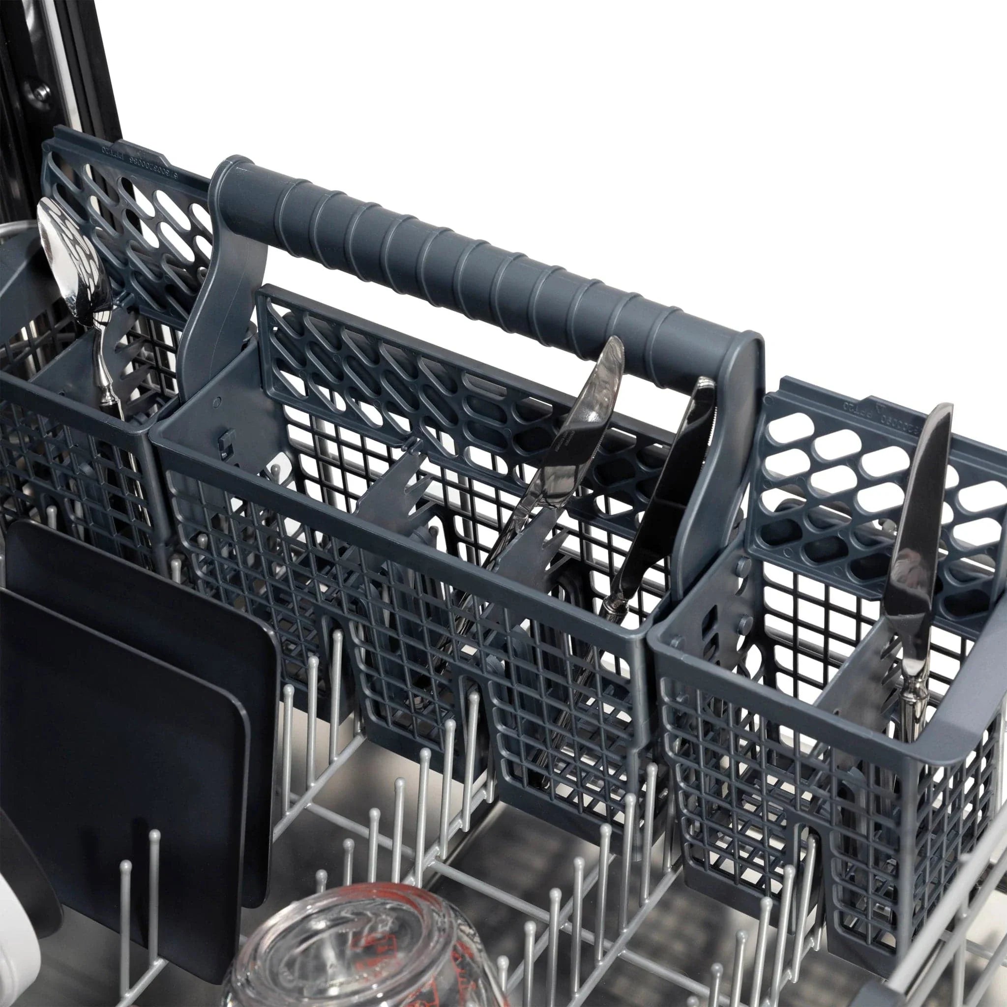 ZLINE Autograph 24" Dishwasher White Door, Black Handle DWMTZ-WM-24-MB
