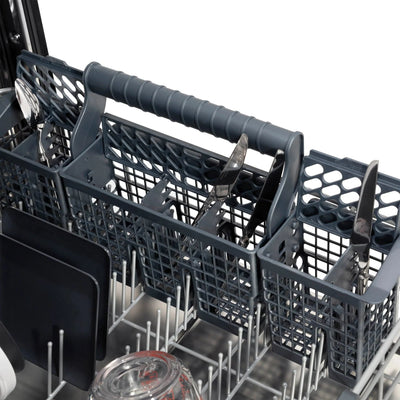 ZLINE Autograph 24" Dishwasher White Door, Black Handle DWMTZ-WM-24-MB
