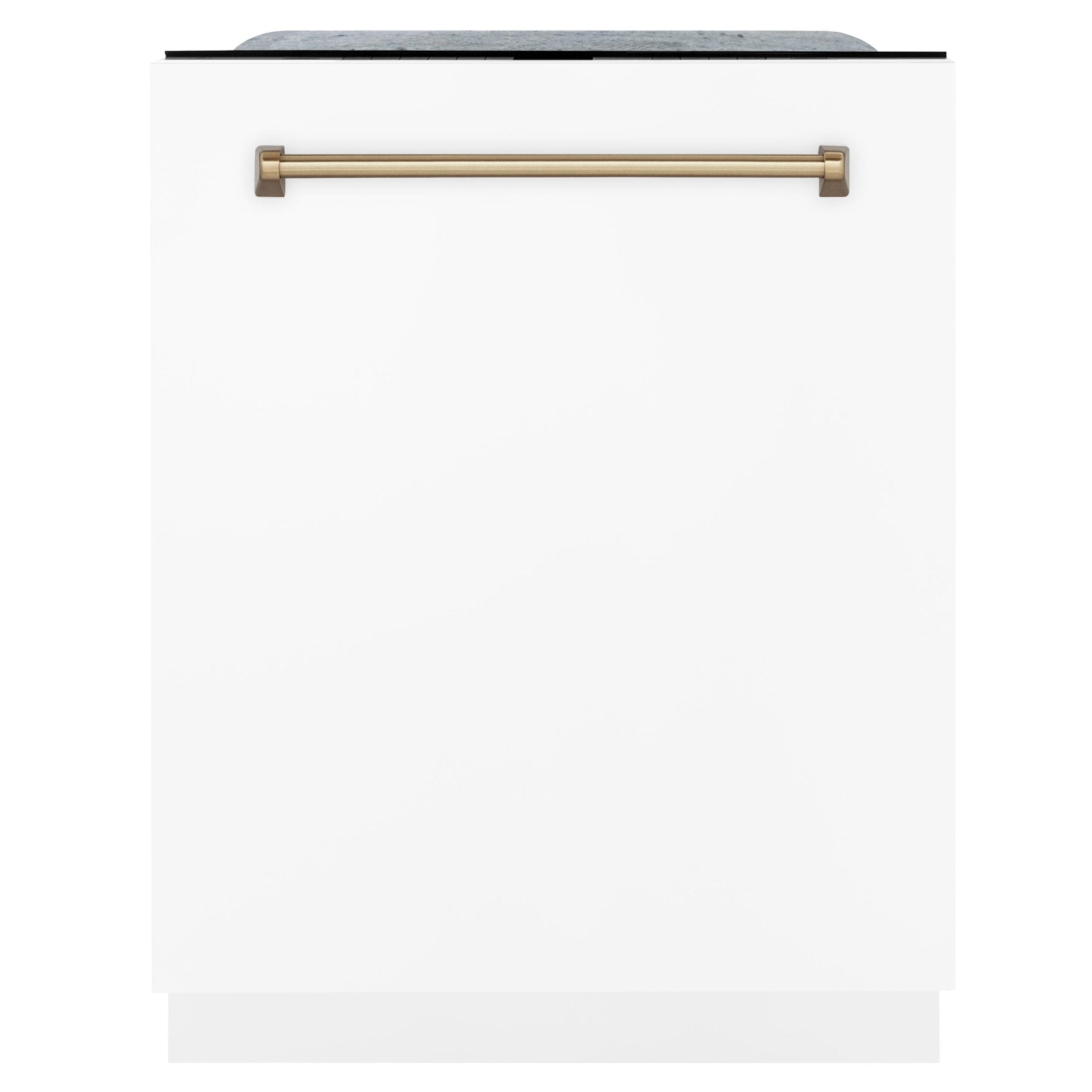 ZLINE Autograph 24" Dishwasher, White Door, Bronze DWMTZ-WM-24-CB