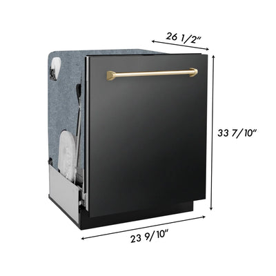 ZLINE Autograph Edition 24" Dishwasher Black Stainless, DWMTZ-BS-24-G