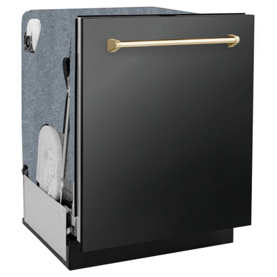 ZLINE Autograph Edition 24" Dishwasher Black Stainless, DWMTZ-BS-24-G