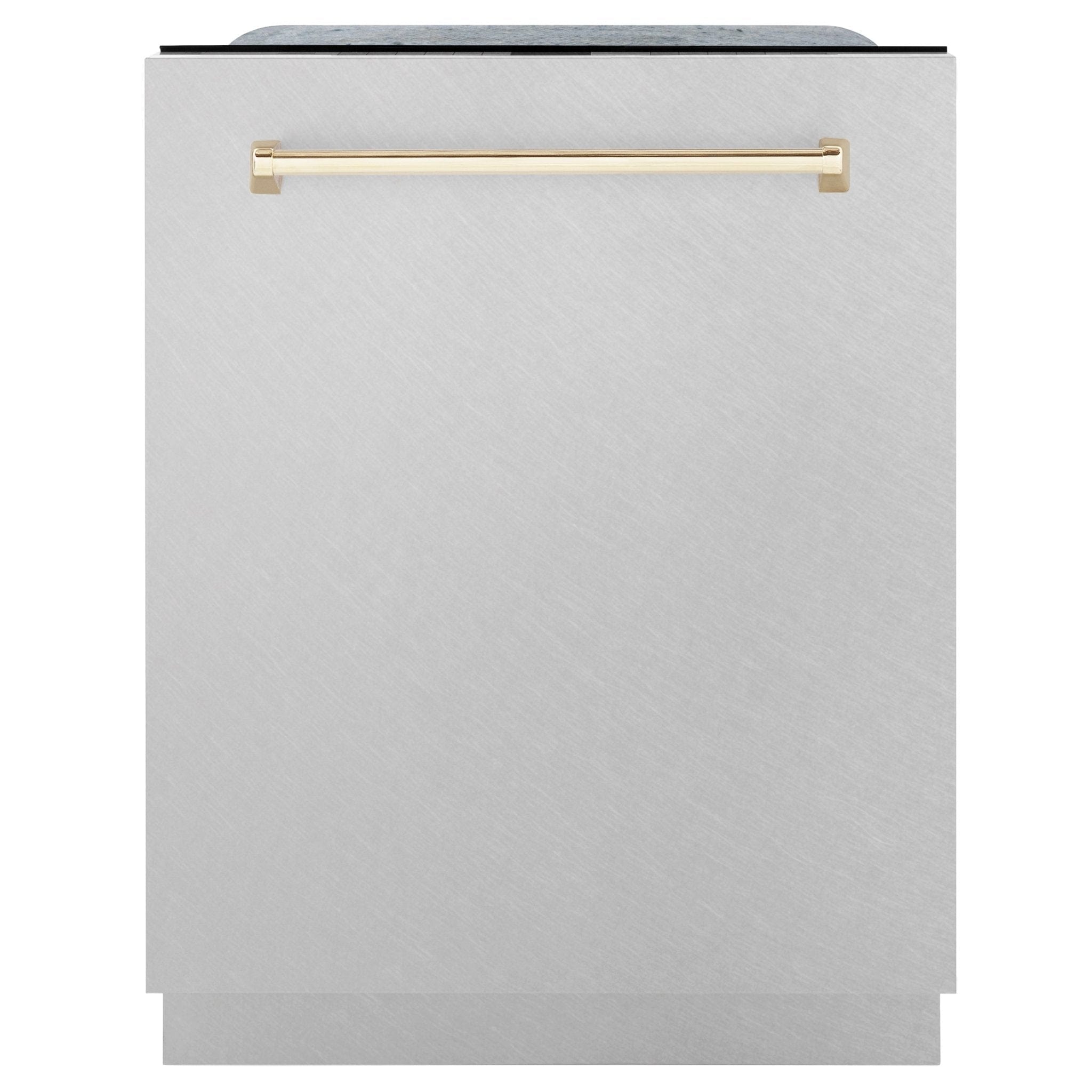 ZLINE Autograph Edition 24" Dishwasher DuraSnow, Gold DWMTZ-SN-24-G