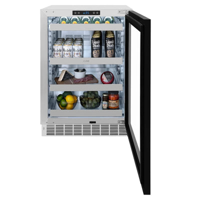 ZLINE Autograph Edition 24 in. Touchstone 151 Can Beverage Fridge With Panel Ready Glass Door And Matte Black Handle RBSPOZ-24-MB