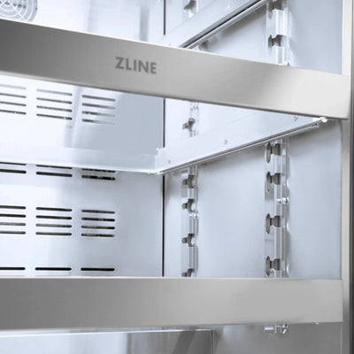 ZLINE Autograph Edition 24 in. Touchstone 151 Can Beverage Fridge With Stainless Steel Glass Door And Champagne Bronze Handle RBSOZ-GS-24-CB
