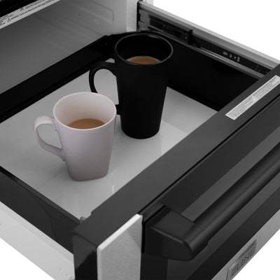 Zline Microwave Drawer, DuraSnow, Matte Black MWDZ-1-SS-H-MB